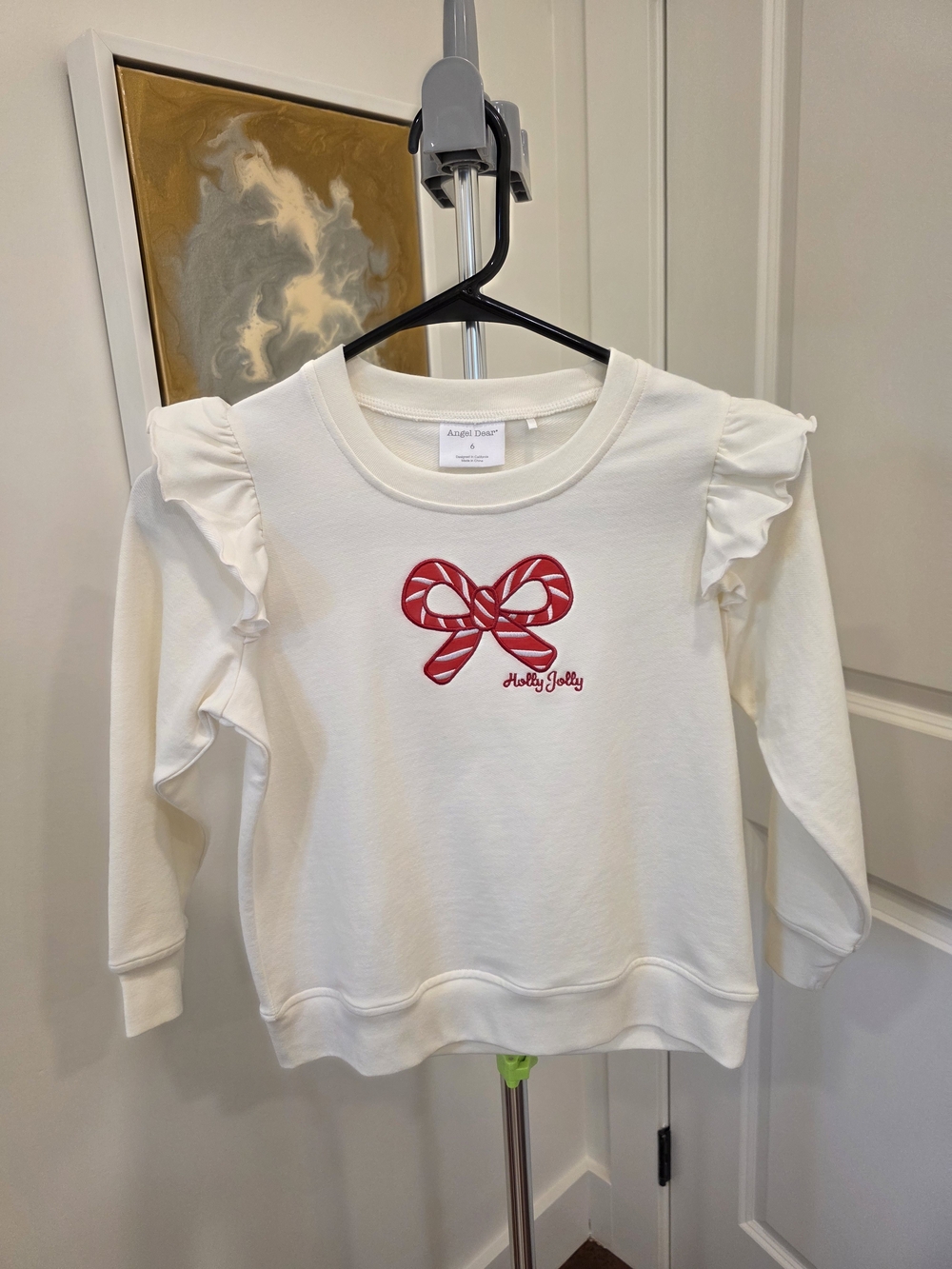 Angel Dear Candy Cane Sweatshirt 6Y